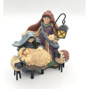 Crazy Mountain Holy Family Nativity Figurine Folk Art Baby Jesus Mary Joseph 5"